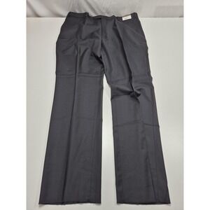 Prontomoda Dress Pants Mens 44x36 Black Super 140s Wool Flat Front Unhemmed NWT